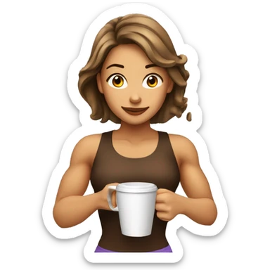 Super fit girl drinking coffee sticker
