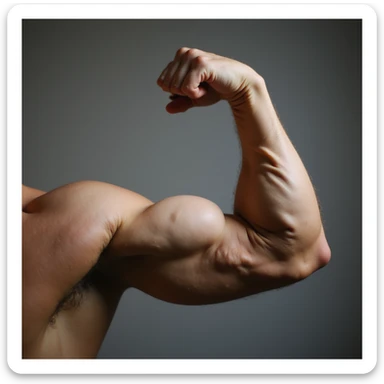 single muscular arm flexed realistic style sticker