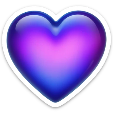 Neon glass cobalt heart  sticker