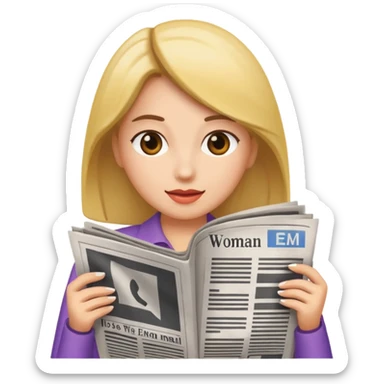 newspaper read woman sticker