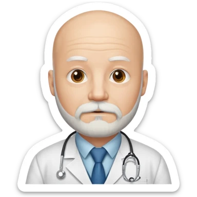bald  men with tie with white bearded and doctor dress sticker