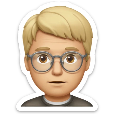 Dirty Blonde guy with glasses  baddie sticker