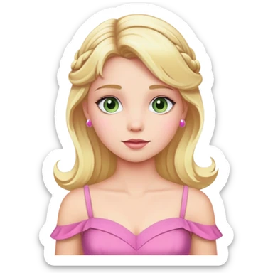 Aurora princess in pink dress with blonde hair sticker