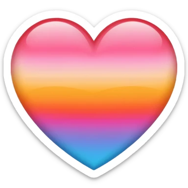 Ombré red orange yellow pink blue  heart 2016 vibes sticker