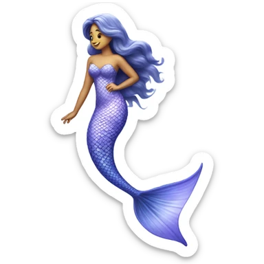 Periwinkle realistic mermaid tail sticker