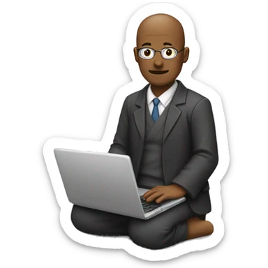 an sensei with the laptop and Wi-Fi portraying  internet sensei sticker