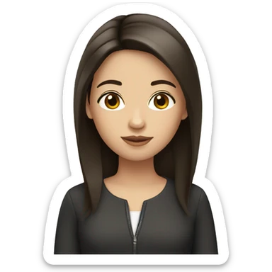 French girl with dark brown straight  hair sticker