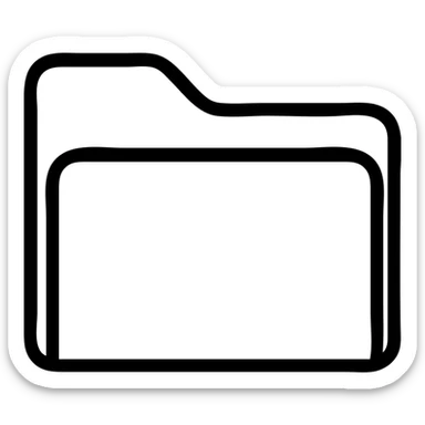 minimal outline folder icon, no fill sticker