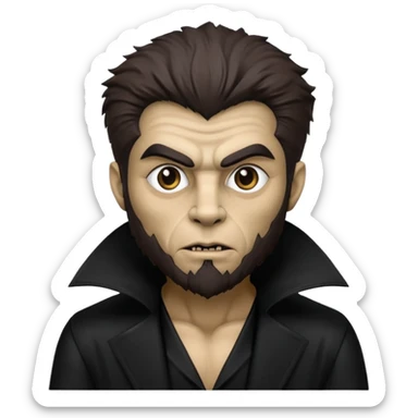 The Wolf Man from Universal Monsters with dark brown fur, black silk outfit, tan skin  sticker