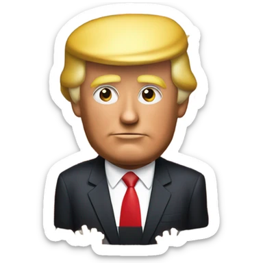 donald trump with mcdonalds fries sticker