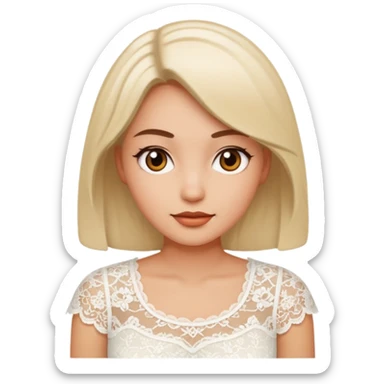 Lacey white top  sticker