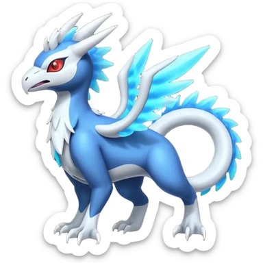 Neon Vibrant Pulsating Trail-glowing Chromatic Trico-Absol-Salamence-Silvally-fusion-hybrid sticker