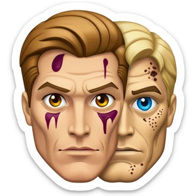 Two-face harvey dent sticker