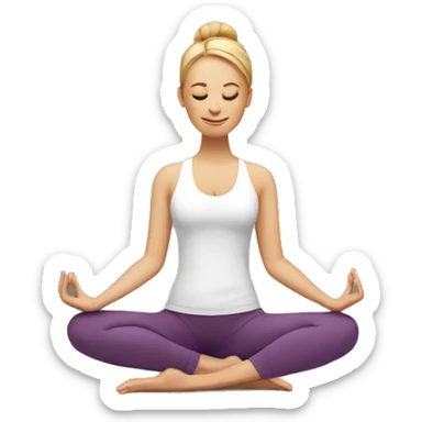 one white woman sitting in yoga pose sticker