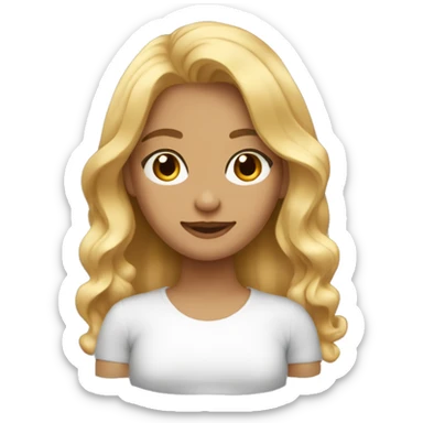 une fille cheveux long ondulé blond fonce   sticker