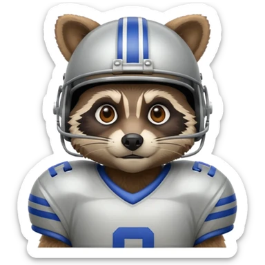 american football player raccoon sticker