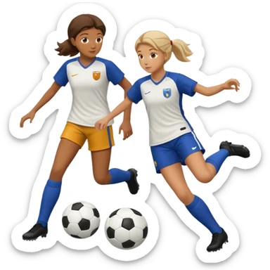 female soccer mentor showing a young player how to kick a soccer ball sticker