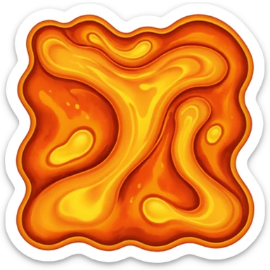 create an emoji of a little lava flow, no face just the lava, no volcano, something like a stain sticker
