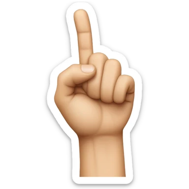 finger pointing but unnaturally long and messed up sticker