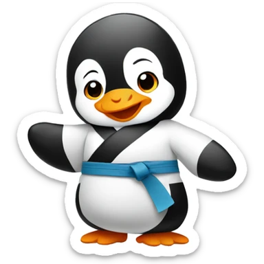 Baby cute penguin doing karate sticker