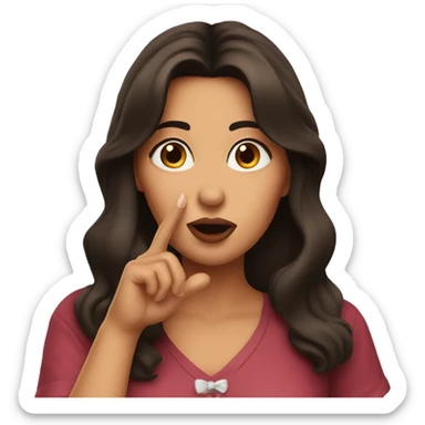 Brunette blowing kisses  sticker