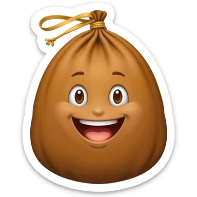 Um emoji de um ladrão segurando um saco de dinheiro sticker