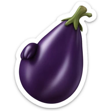 Hand holding a eggplant  sticker