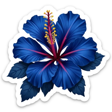 very Dark blue flower hibiscus only colour blue no pink or yellow  sticker