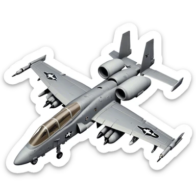 Warthog Jet (A-10 Thunderbolt II) - Fairchild Republic (Model Year: 2022) (Iconic colour: Desert camo) sticker
