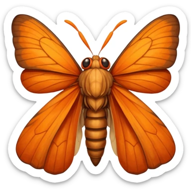 a moth head (just the Head) with orange antennas, slightly brown head sticker