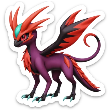 Meloetta-Yveltal-Darkrai-Noivern-Pokémon-Fakémon-creature sticker