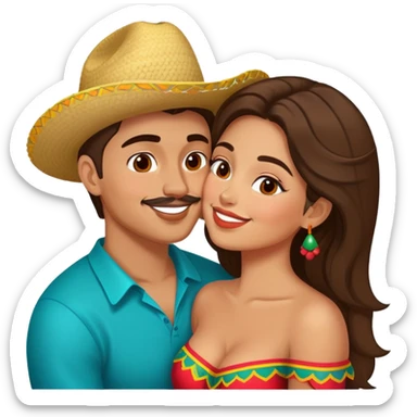 Russian and Mexican couple kissing sticker