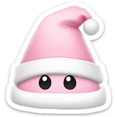 Light pink Santa hat with sparkly snowflakes  sticker