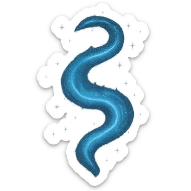 a blue sparkle magic whisp, swirling and mystical, with shimmering effects, on transparent background sticker