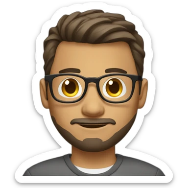 tunisian young finance guy round glasses with beard and fade short haircut sticker