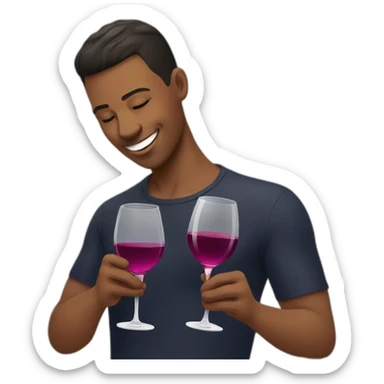 Gay pouring wine sticker