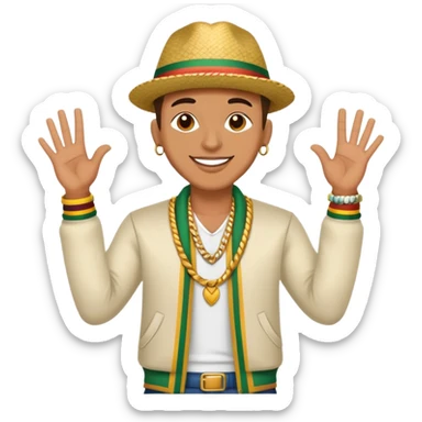 Happy Reggaeton Music Singer dressed with style sticker
