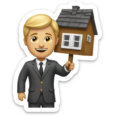 Meta wood the realtor holding a sold sign  sticker