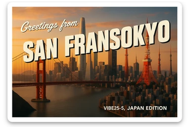 Add the words: Greetings from San Fransokyo!  VIBE25-5, Japan Edition sticker