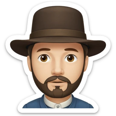 Amish man with goatee. Clean shaved above mouth  sticker