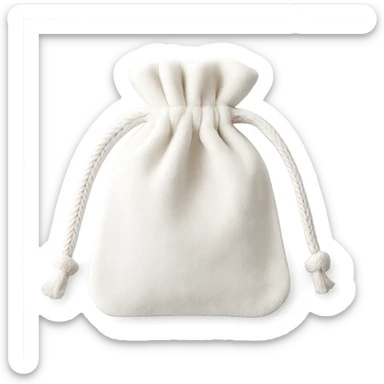 white velvet jewelry pouch sticker