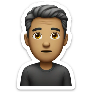 Man with a confused face with slight attitude sticker