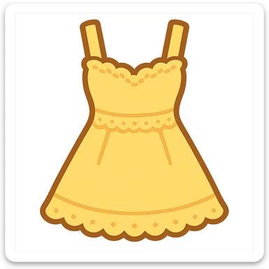 frilly lacey butter yellow summer sundress, flat twitter-style emoji sticker