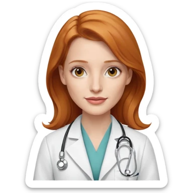 Jessica Chastain, as a dcotor sticker