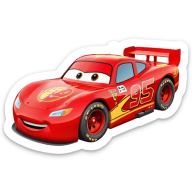 lightning mcqueen with number 95 and look like in film sticker
