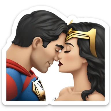 Super man kiss Wonder Woman sticker