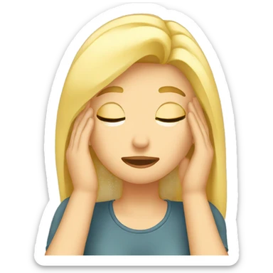 Blonde girl facepalm sticker