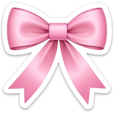 Super ultra-thin and stretched ribbon bow, as narrow as possible, single loop, no extra loops, no fluffy or rounded shapes, only one long and sleek ribbon, delicate, minimalist, NO DOUBLE LOOPS, NO THICKNESS, ONLY A SINGLE SLIM LINE pink sticker
