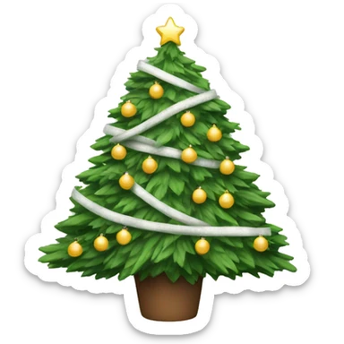 Christmas tree with white garland  sticker