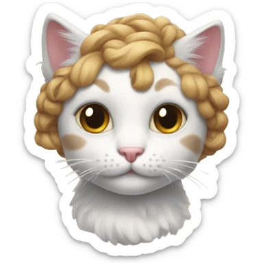 A kitty with a cute haur sticker